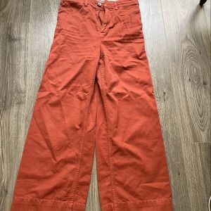 Free People Wide Leg Orange Pants